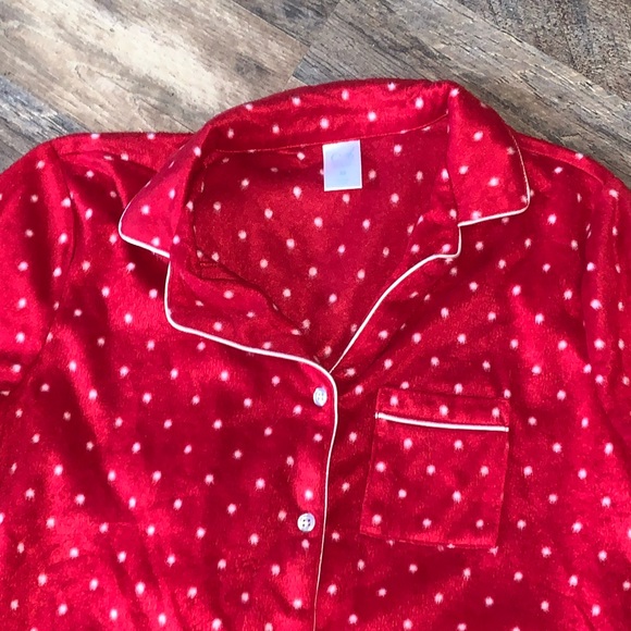 Adonna red/white dots fleece pajama set size XS - Picture 3 of 4
